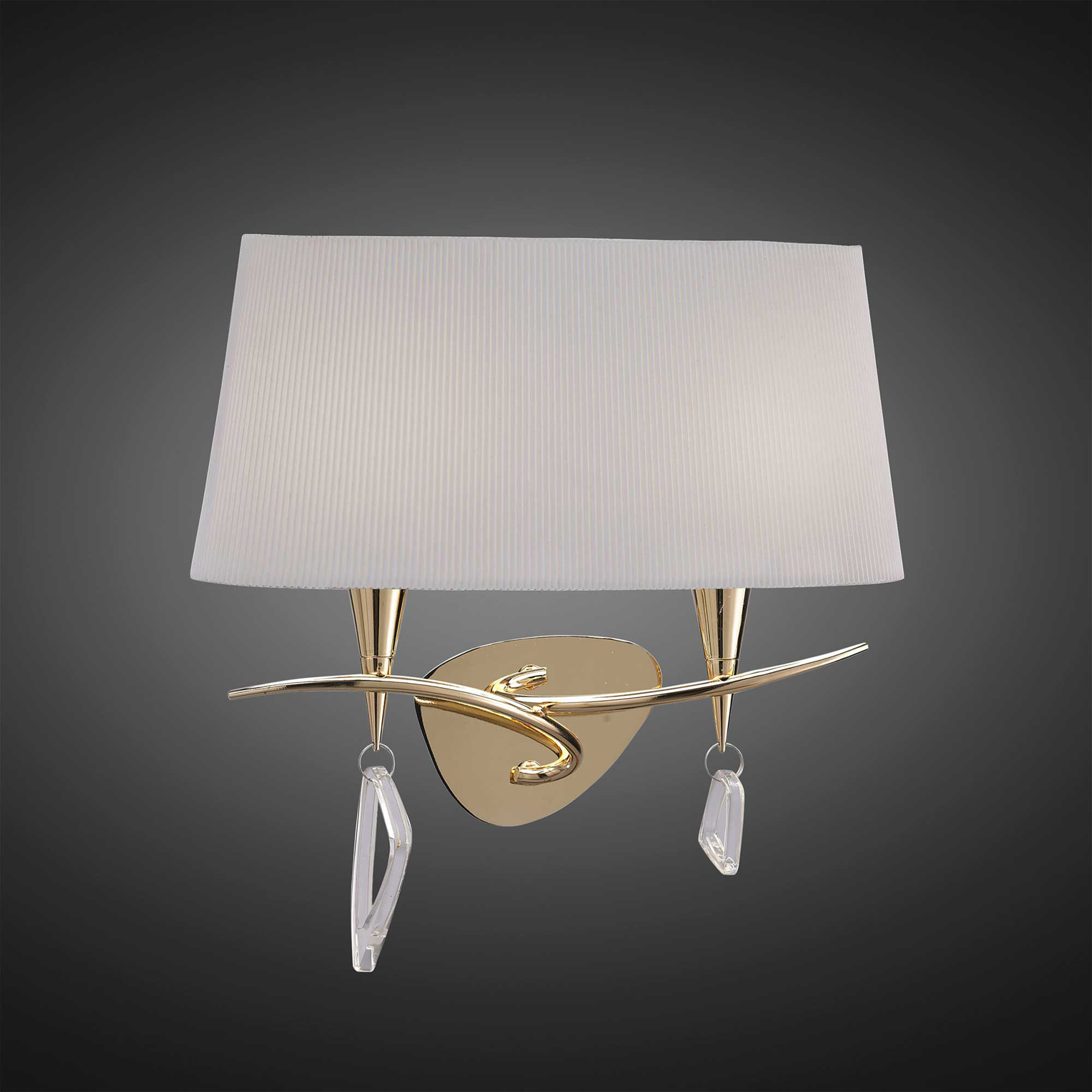 Mara French Gold-Ivory White Wall Lights Mantra Armed Wall Lights